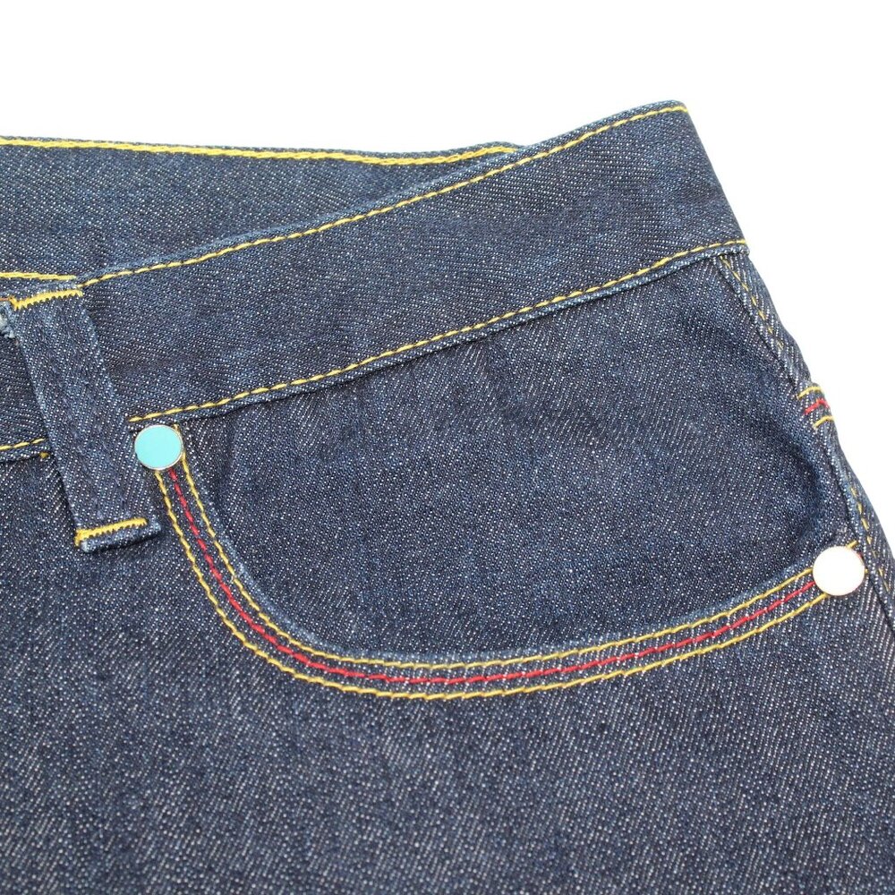 Vintage COOGI Sz 40X32 Y2K Embroidered Rainbow Colors Dk Wash Straight Leg Jeans - Picture 13 of 16